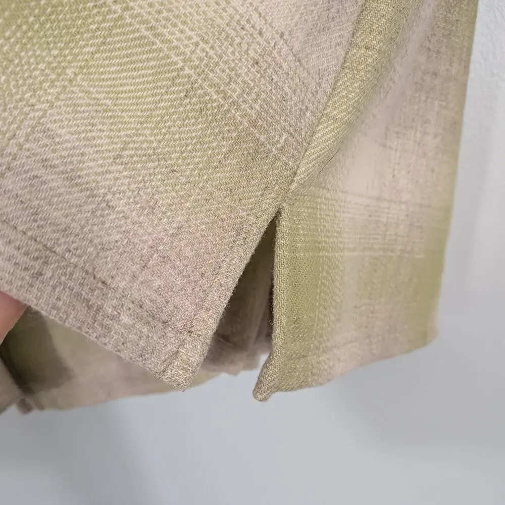 Pendleton Plaid Wool Button Shirt Womens S Green Vintage Top Collar Grunge USA - Picture 6 of 10